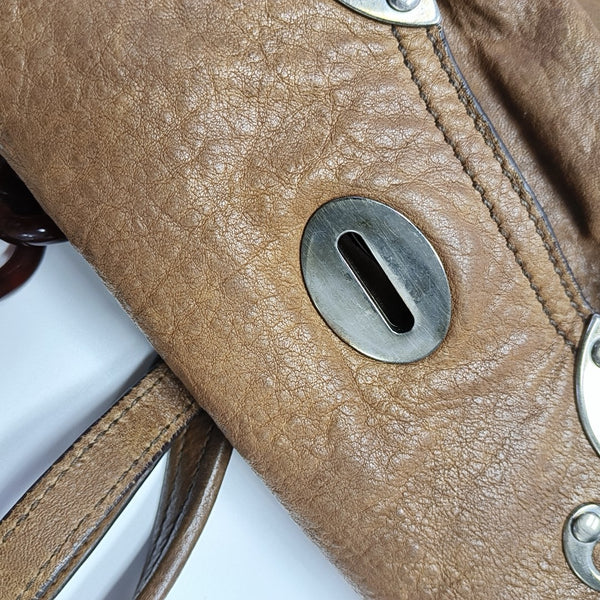 Lambskin Shoulder Bag Brown