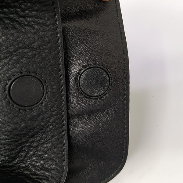Calfskin Top Handle Bag Black