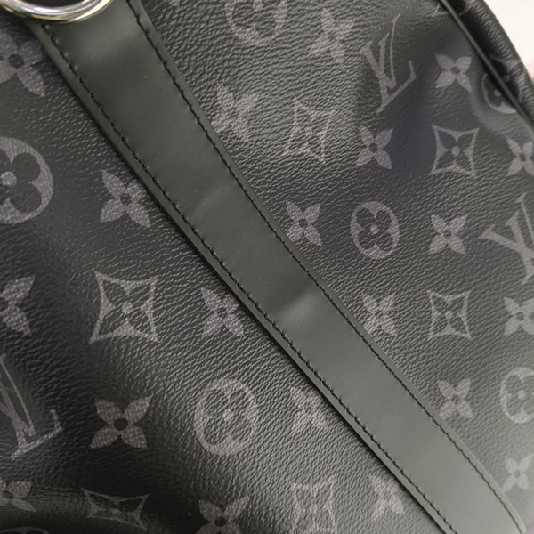 KEEPALL 55 Monogram Coated Canvas Black