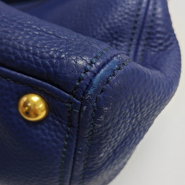 Calfskin Shoulder Bag Blue