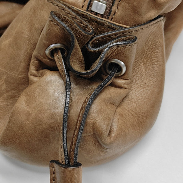 Calfskin Top Handle Bag Brown