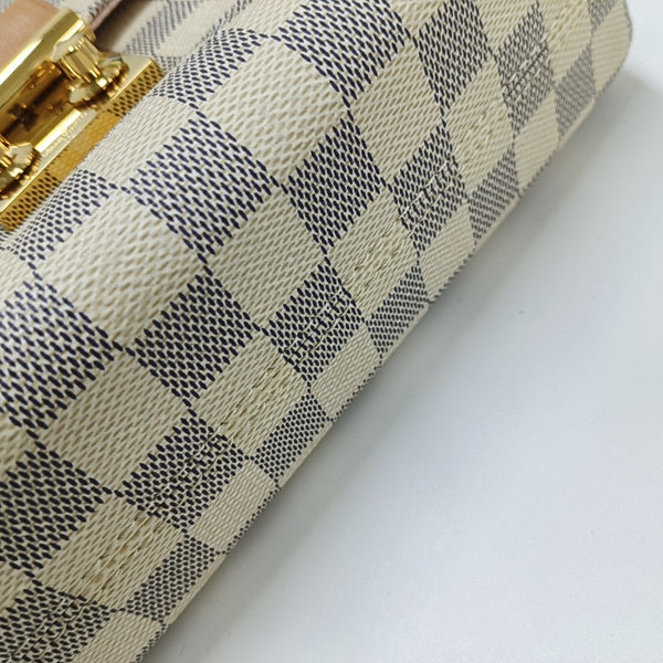 CROISETTE Damier Azur Coated Canvas White