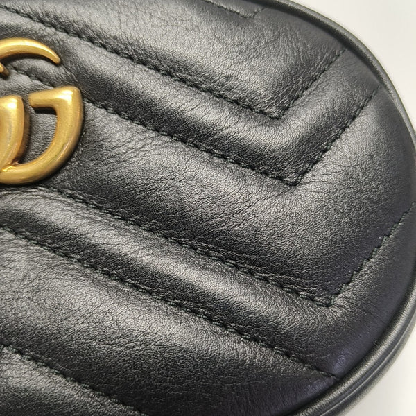 GG Marmont Super Mini Quilted Calfskin Black