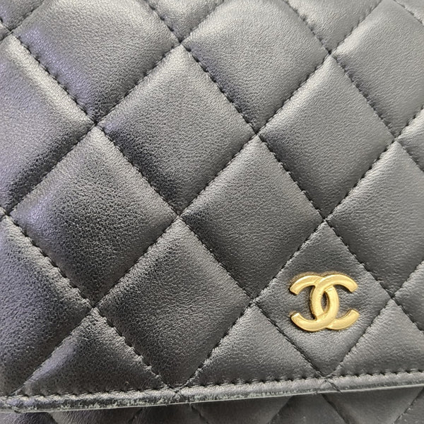 WOC Mini Quilted Lambskin Black