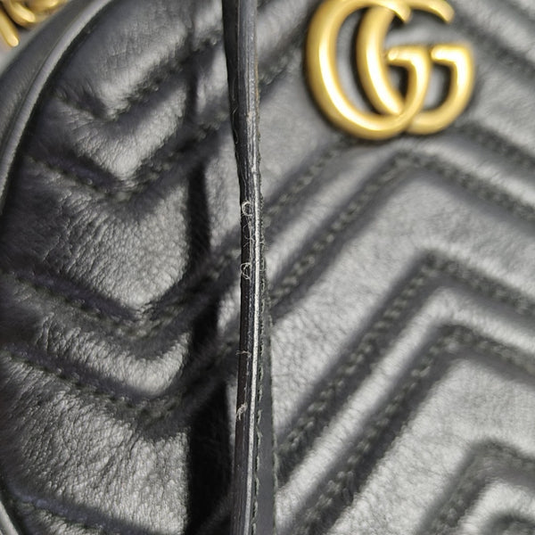 GG Marmont Mini Quilted Calfskin Black