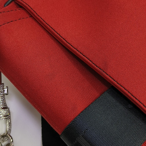 Fabric Top Handle Bag Red