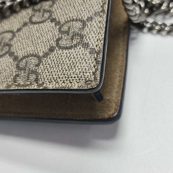 Dionysus Super Mini Monogram Coated Canvas Beige