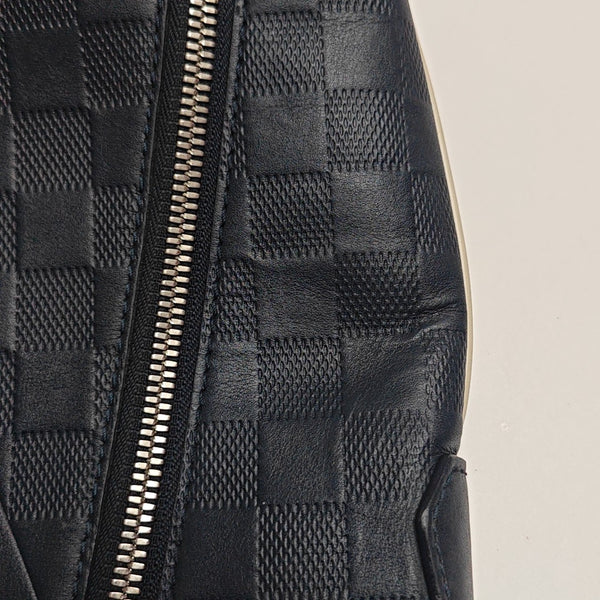 Damier Calfskin Crossbody Bag Blue