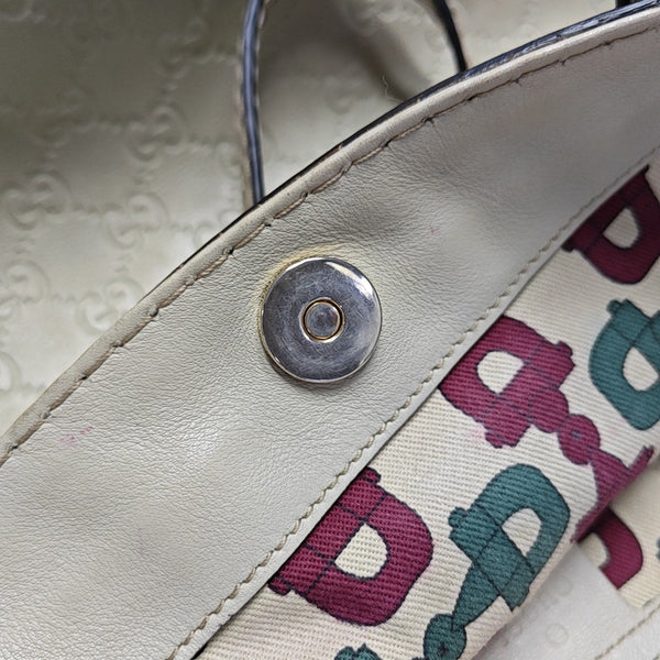 Monogram Calfskin Tote Bag Beige