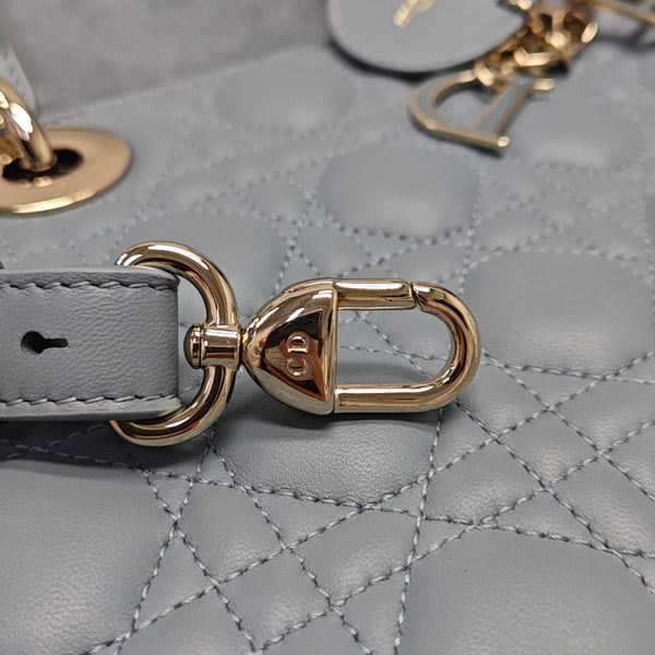 Lady Dior Small Cannage Lambskin Blue