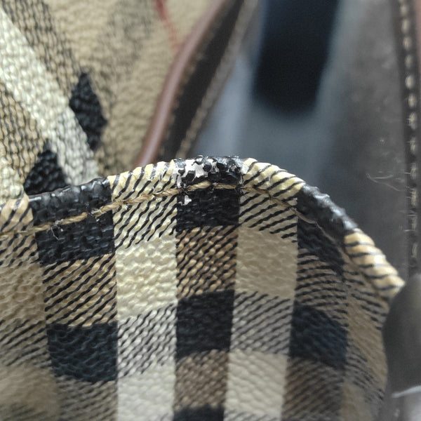 Coated Canvas Shoulder Bag Brown