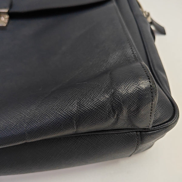 Calfskin Top Handle Bag Blue