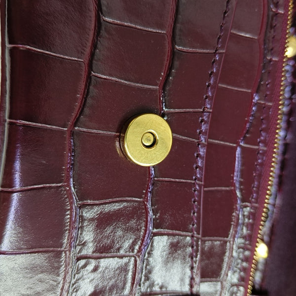 Hourglass Wallet On Chain Mini Calfskin Red