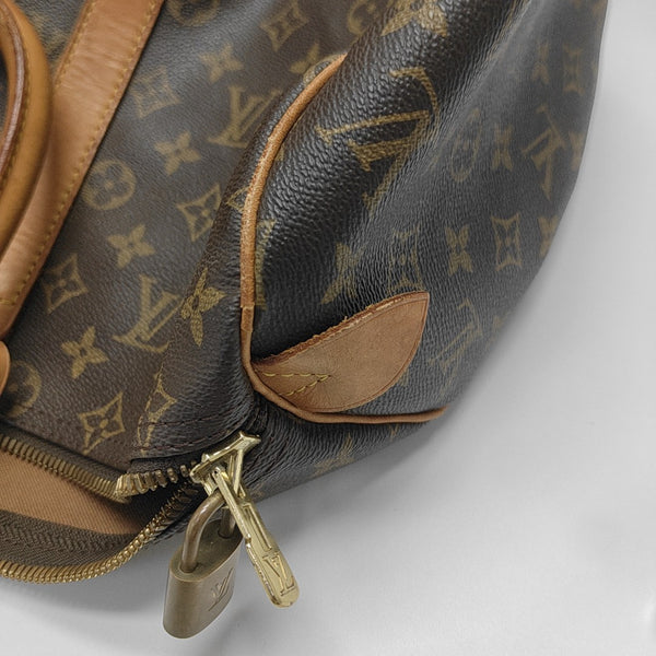 KEEPALL 45 Monogram Coated Canvas Brown