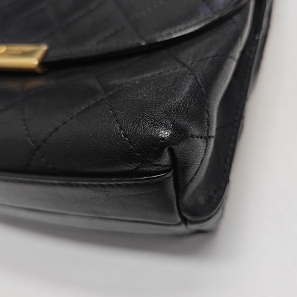 Quilted Calfskin Shoulder Bag Black