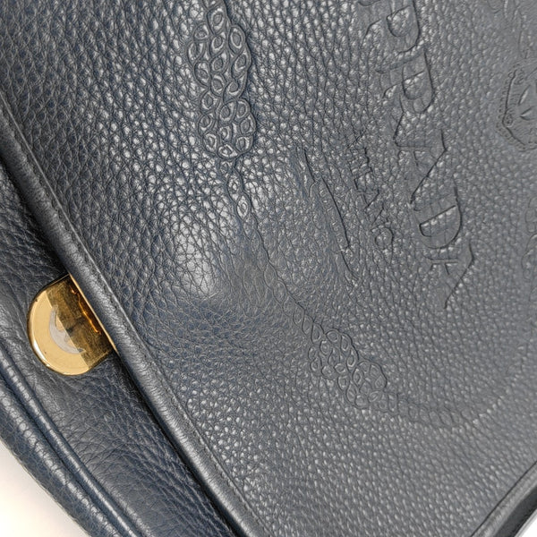 Leather Shoulder Bag Blue