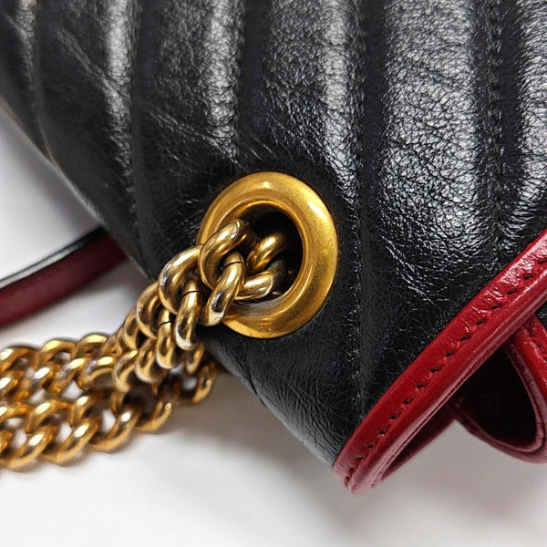 GG Marmont Medium Quilted Calfskin Black