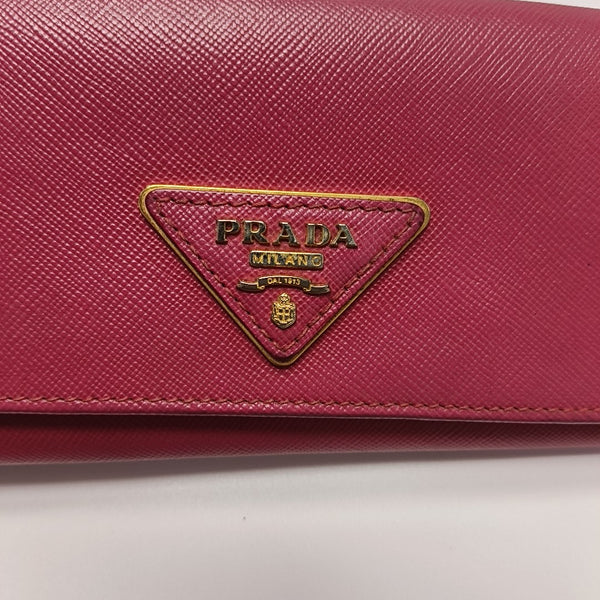 Fold Wallet Saffiano Calfskin Red Wallet