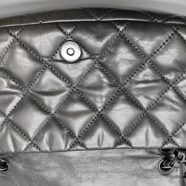 Quilted Calfskin Shoulder Bag Silver