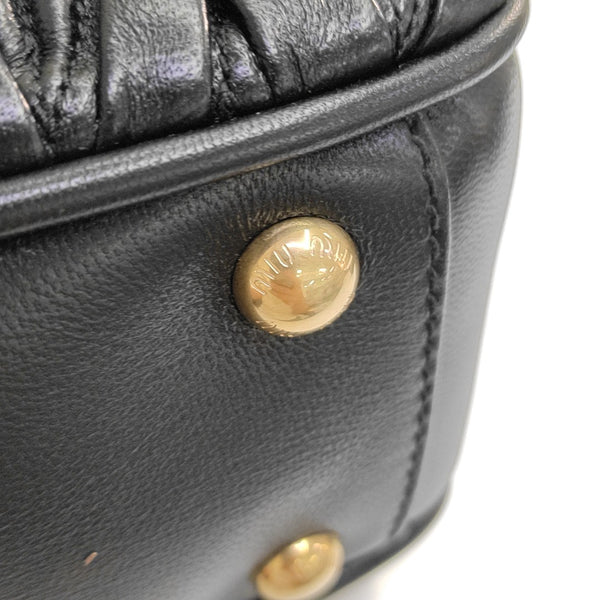 Arcadie Matelassé Quilted Lambskin Black