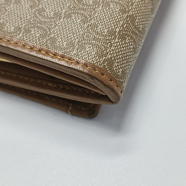 Coated Canvas Wallet Beige