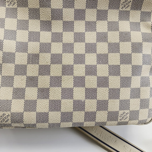 NAVIGLIO Damier Azur Coated Canvas White