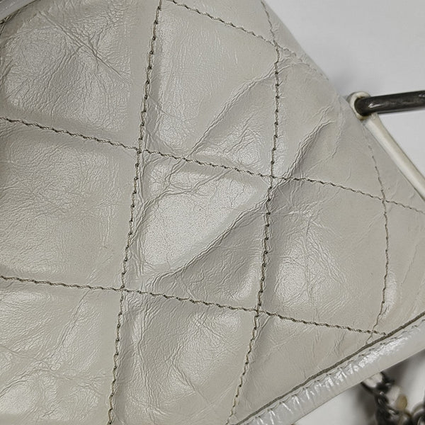 GABRIELLE Small Quilted Calfskin White