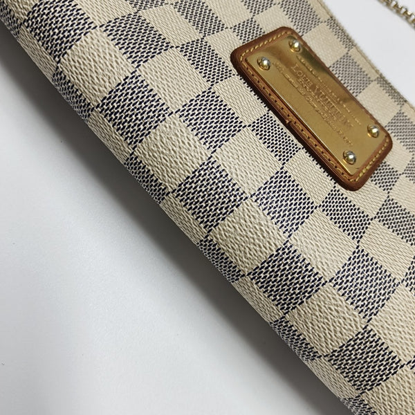 EVA Damier Azur Coated Canvas White