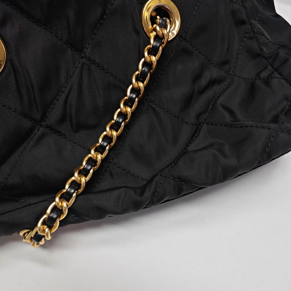 Nylon Quilted Nylon Black