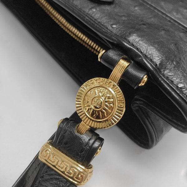Ostrich Shoulder Bag Black