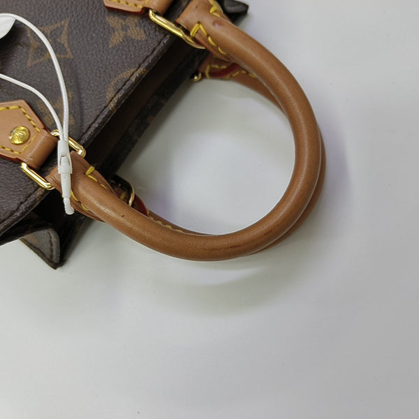 SAC PLAT Mini Monogram Coated Canvas Brown