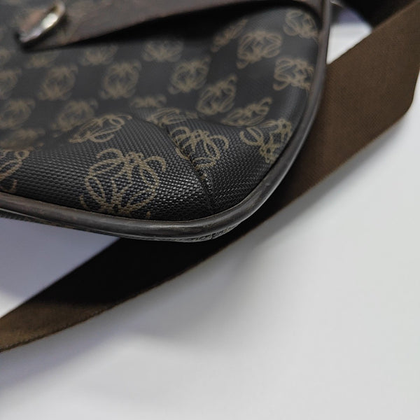 Coated Canvas Shoulder Bag Black