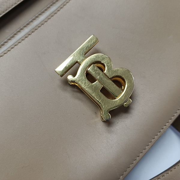 TB Small Calfskin Beige