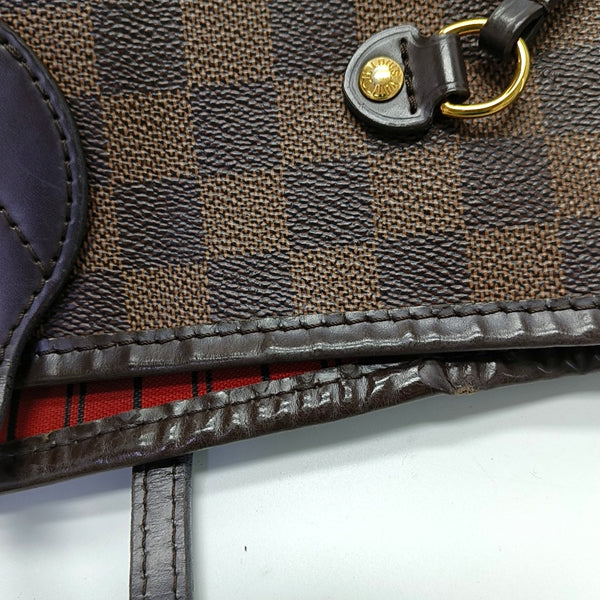 Authenticated pre-owned NEVERFULL MM Damier Ebene Coated Canvas Brown - Tote Bag at Looply