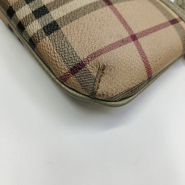 Coated Canvas Clutch Beige
