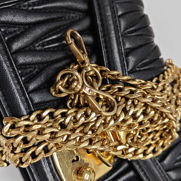 Miu Confidential Quilted Lambskin Black