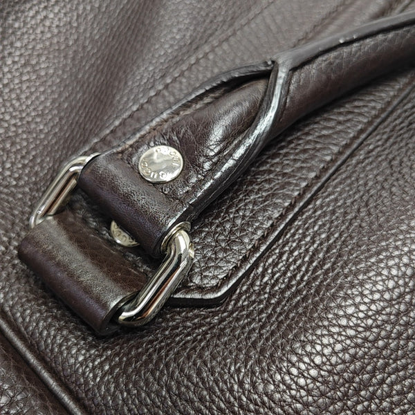 Calfskin Top Handle Bag Brown