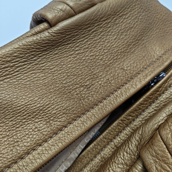 Quilted Deer Leather Gold