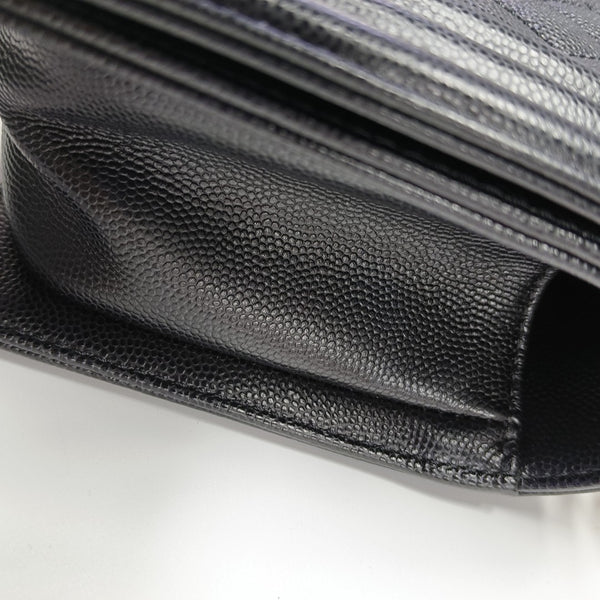 BOY CHANEL Small Quilted Grained Calfskin Black