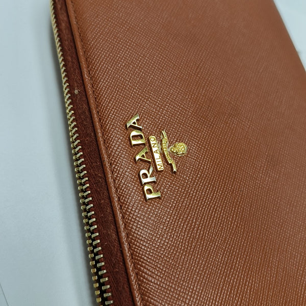 Zippy Wallet Saffiano Calfskin Orange Wallet