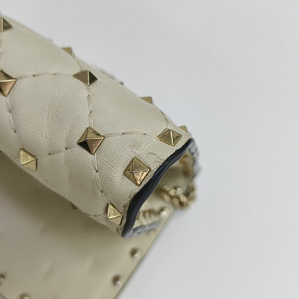 Spike Up Quilted Lambskin White