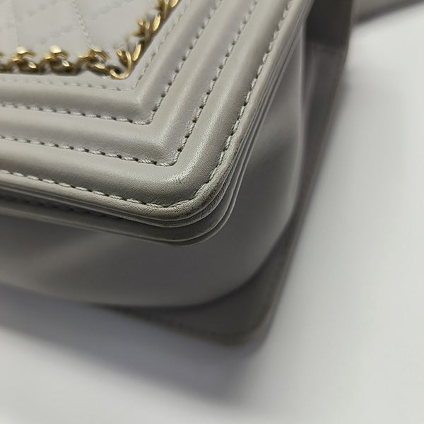 BOY CHANEL Medium Quilted Calfskin Gray