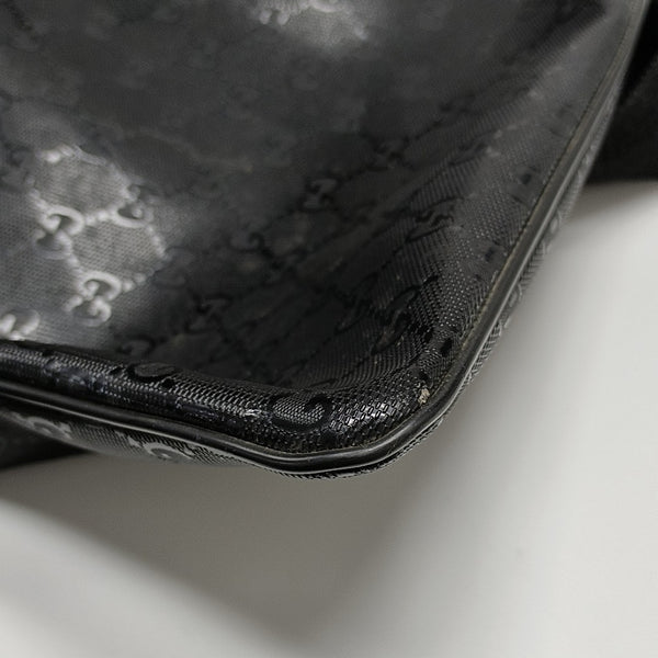 Monogram Coated Canvas Shoulder Bag Black