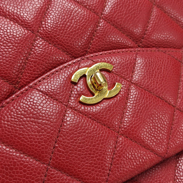 VINTAGE CC LOGO Quilted Grained Calfskin Red