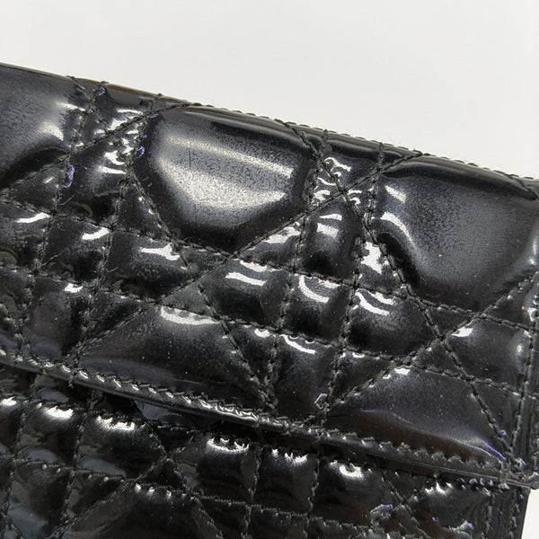 Cannage Patent Leather Wallet Black