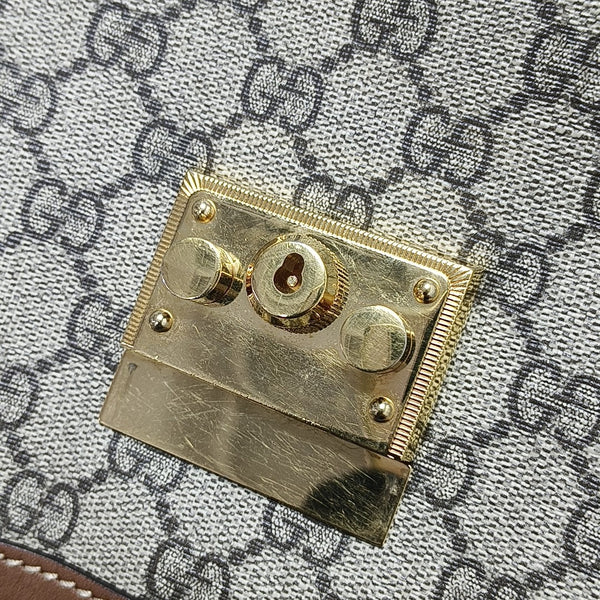Padlock Small Monogram Coated Canvas Beige