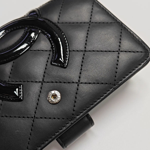 CAMBON Quilted Calfskin Black Wallet