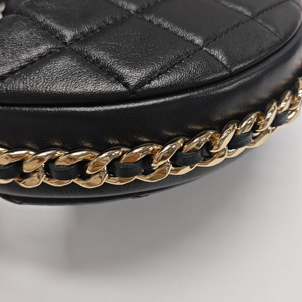 Quilted Lambskin Top Handle Bag Mini Black