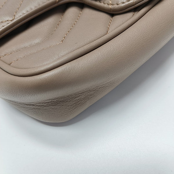 GG Marmont Mini Quilted Calfskin Beige