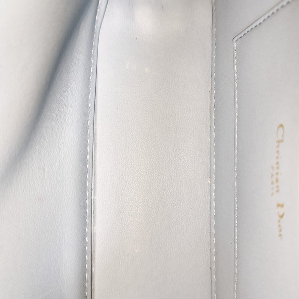 Cannage Calfskin Shoulder Bag Blue
